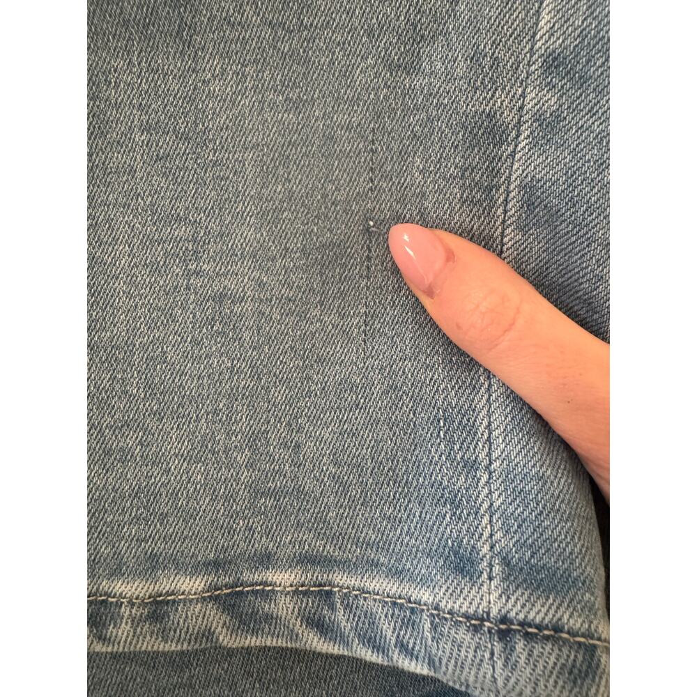 Quince Bella Stretch Patch Pocket Wide Leg Jeans Frosted Blue NWT Size 28 - Picture 6 of 6